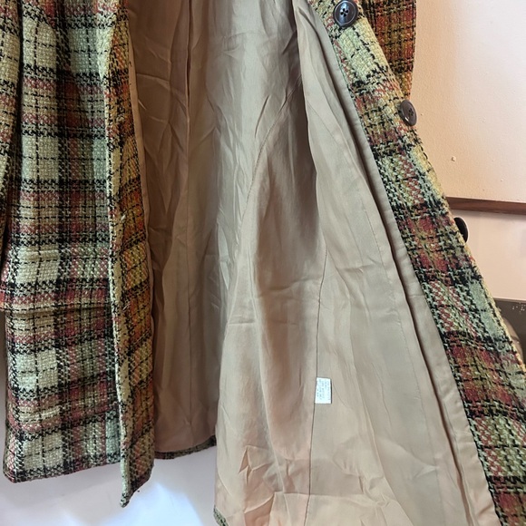 ▪️sold▪️vintage green plaid coat gruppo americano mid length jacket - Picture 10 of 11